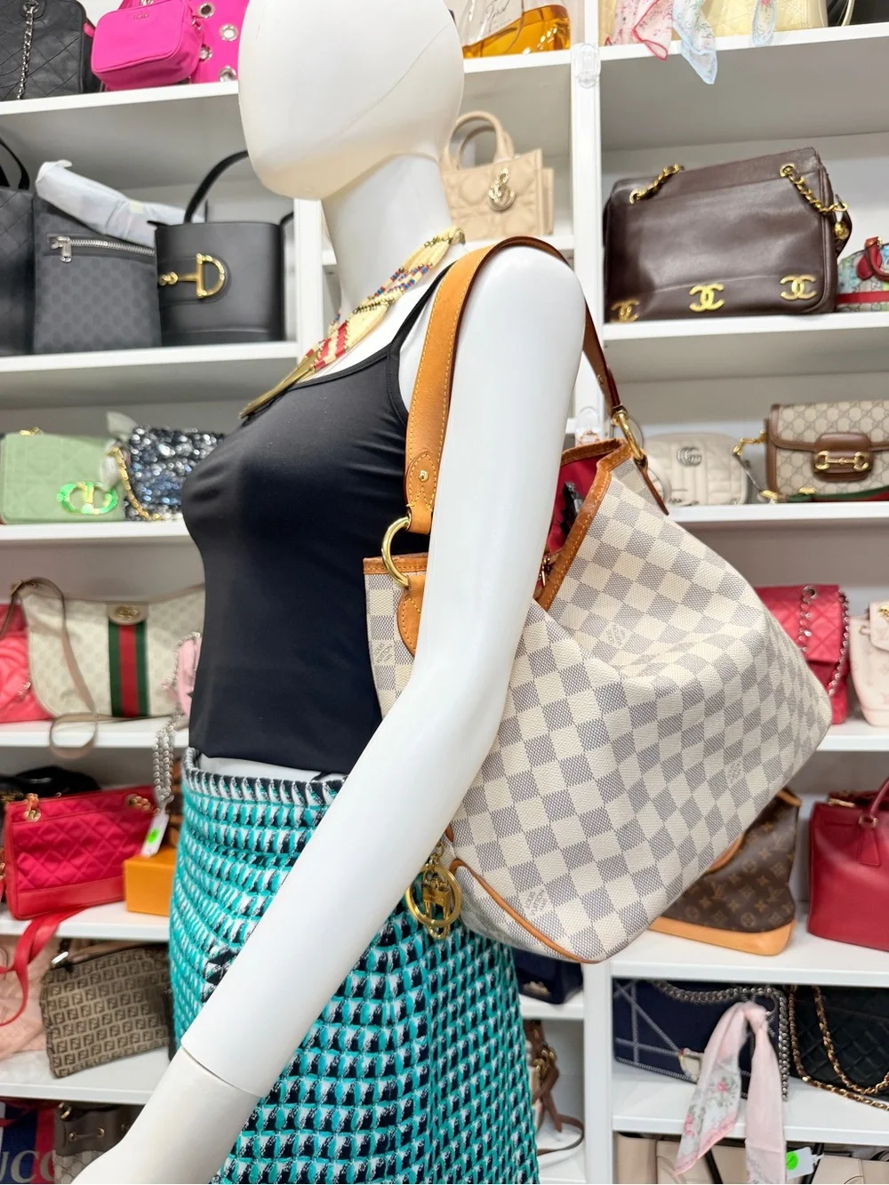 Louis Vuitton Damier Azur Delightful PM Pink